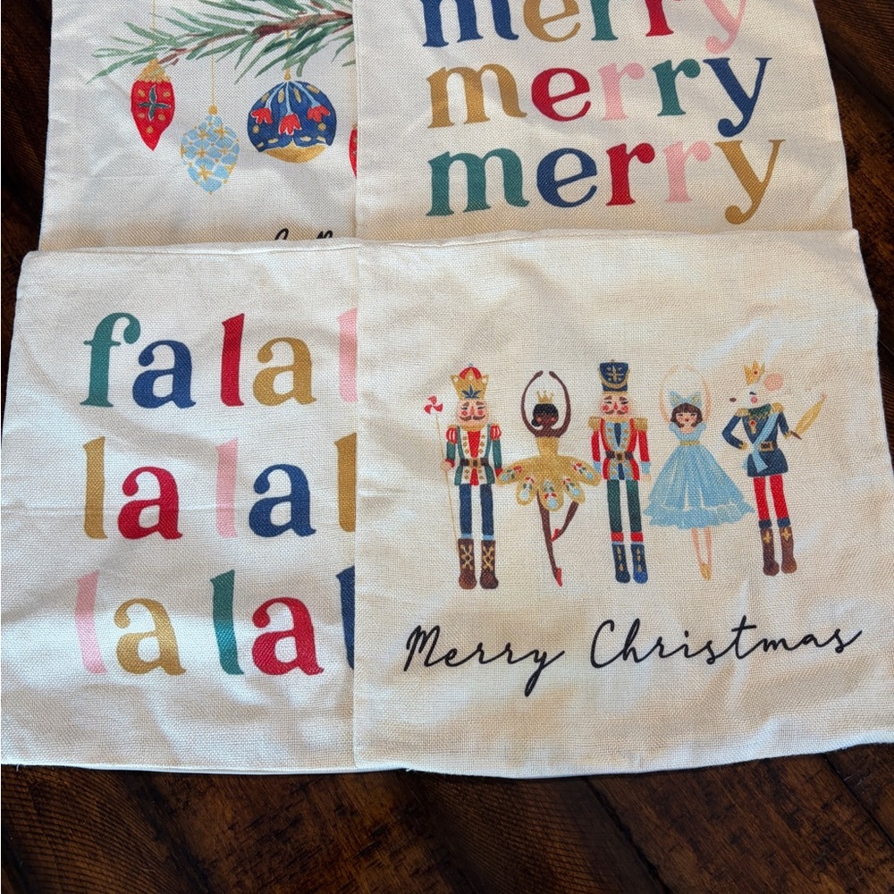 Nutcracker themed Holiday Pillow Covers Set
